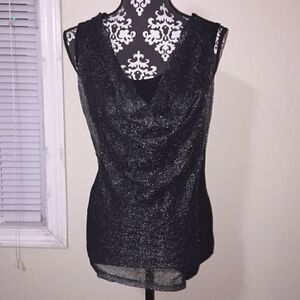 Nwot Cynthia Rowley black and silver top, size M